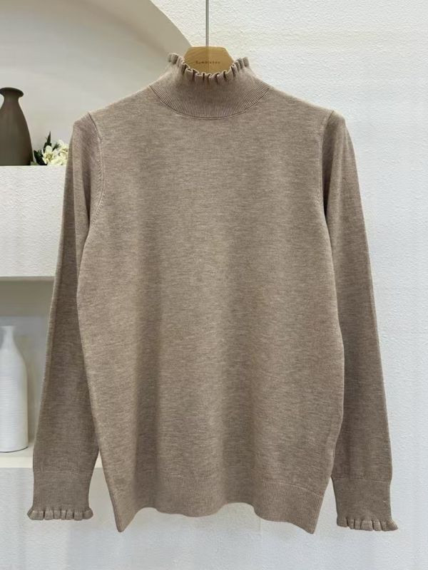 WQA61 超親膚高領QQ邊縮口上衣 