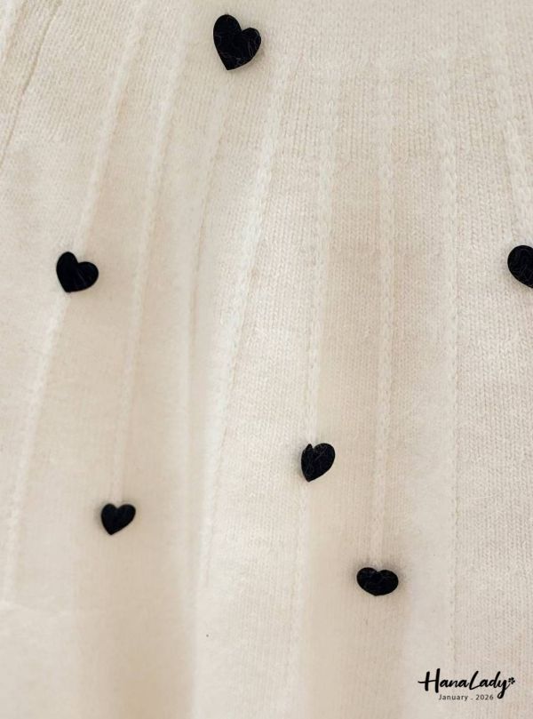 LEA68 絨布愛心親膚毛料針織上衣 