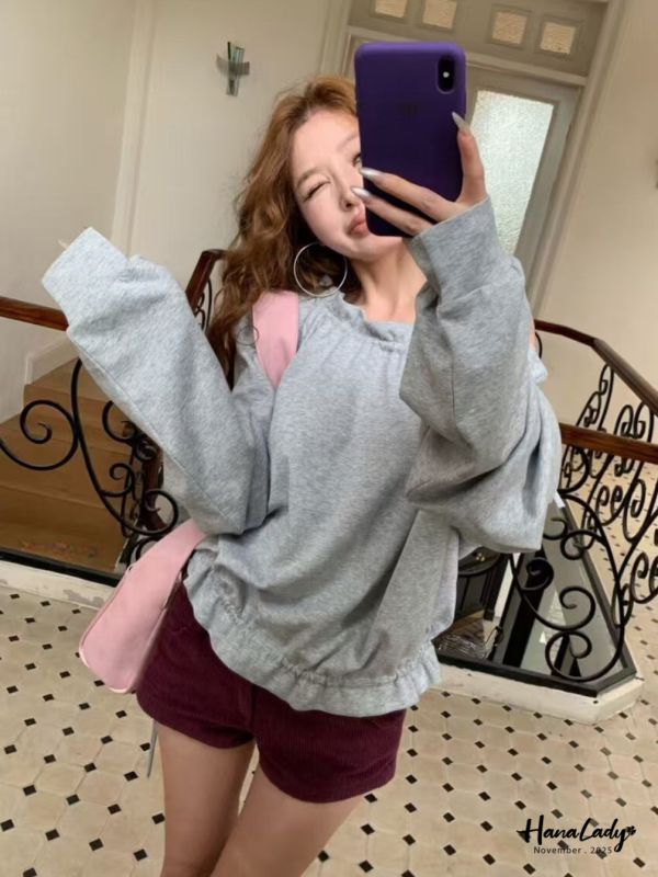 WJA49 親膚舒適造型抽繩上衣 