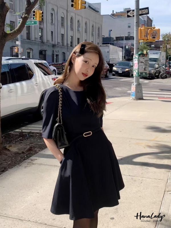 WTA90 微美金屬腰帶短洋 