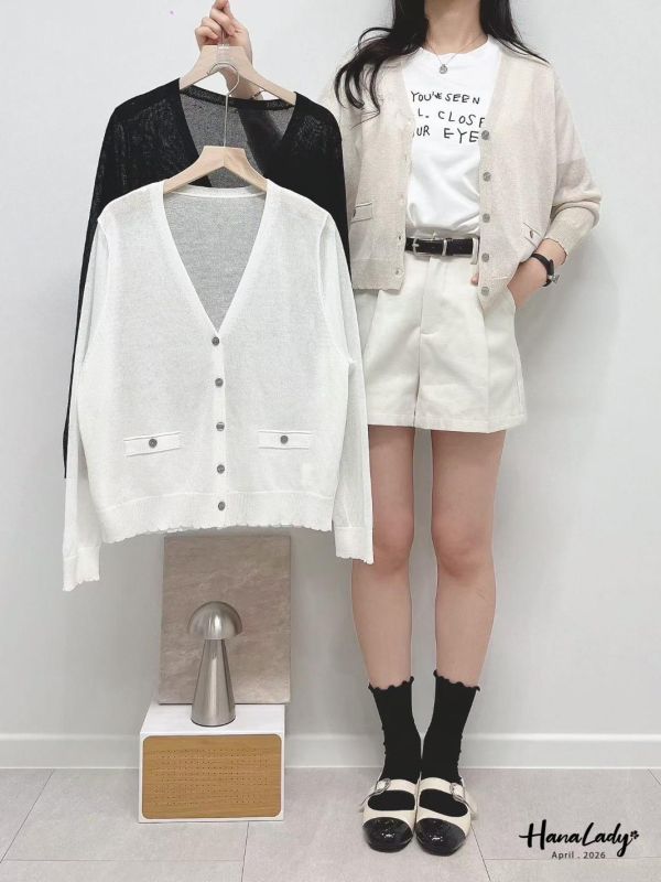 LFA14 極致輕薄針織排釦上衣 