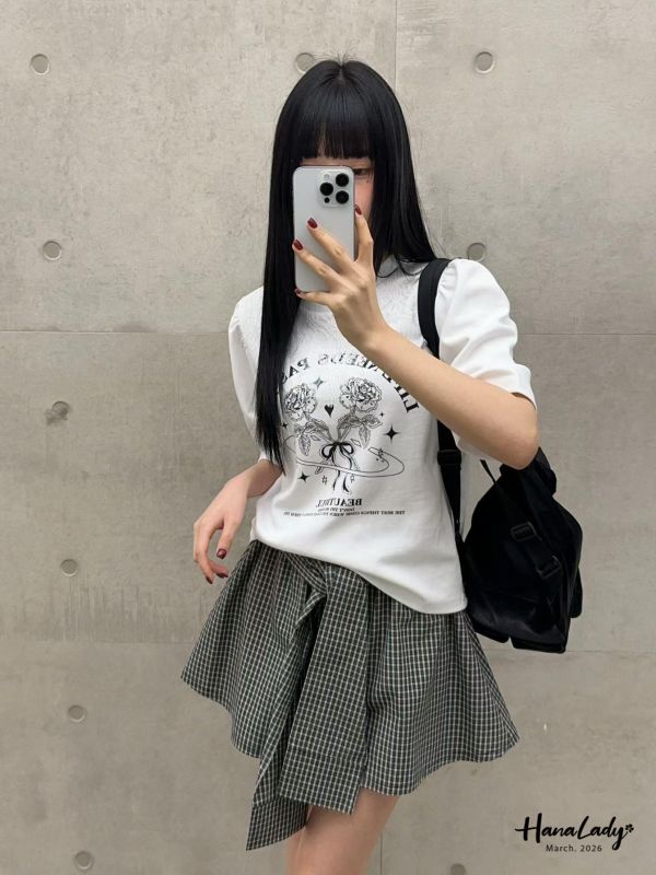 LSA12 玫瑰拼接蕾絲上衣 