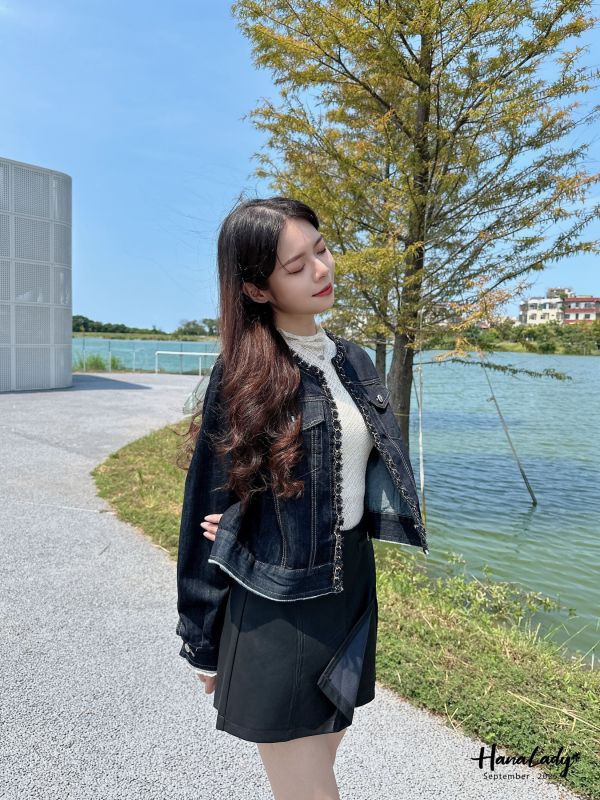WKA55 千金感鍊帶牛仔短外 