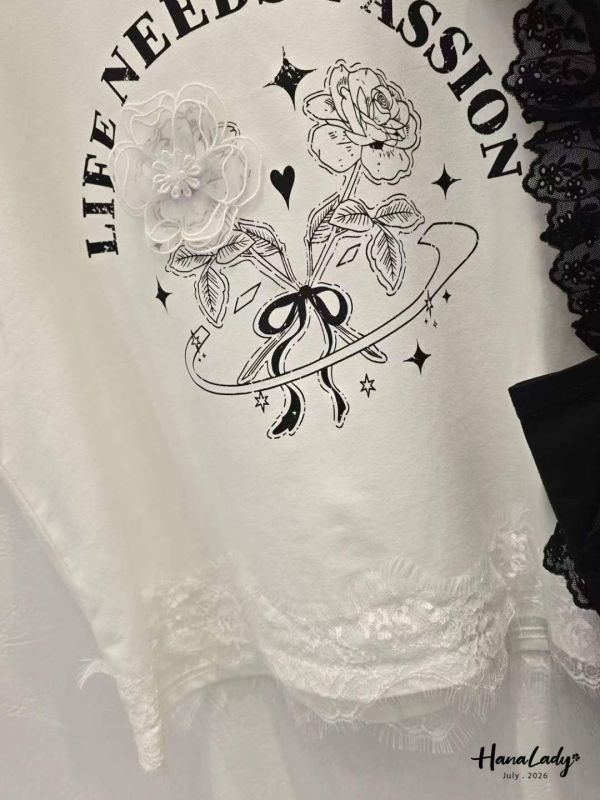 LCA01 立體花瓣蕾絲邊上衣 