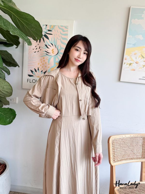 WSA67 兩件式外套加修身背心長洋 