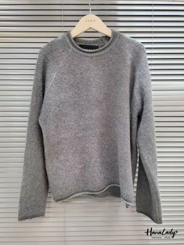 LEA42 百搭純色捲邊針織 