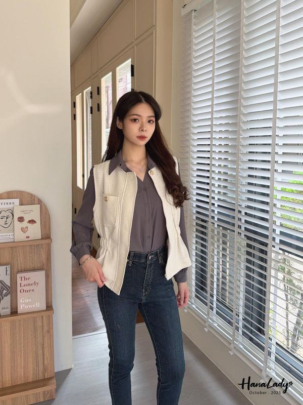 WTA18 精緻千金必買金釦背心 