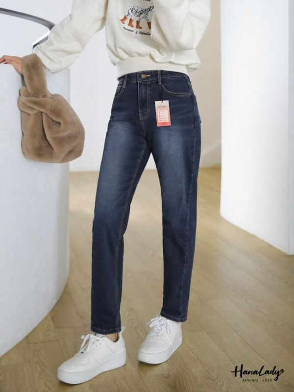 LEB14 舒舒服服丹寧棉內磨毛褲 