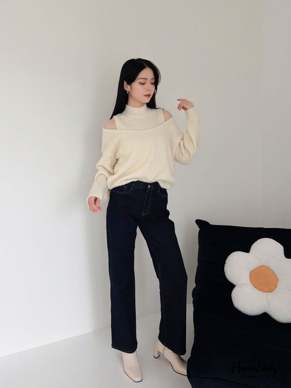 LEB15 最百搭的深藍色直筒丹寧褲 