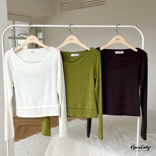 WTB16 圓領短版棉質上衣 