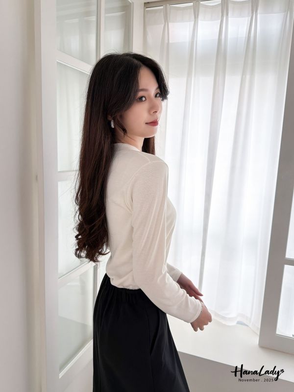 WJA68 百搭細坑條親膚圓領T 