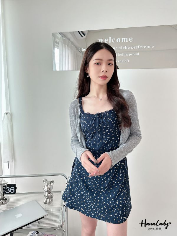 WLA01 兩件式收腰碎花短洋 