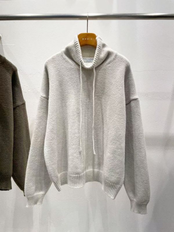 WQA76 抽繩高領混羊毛針織上衣 