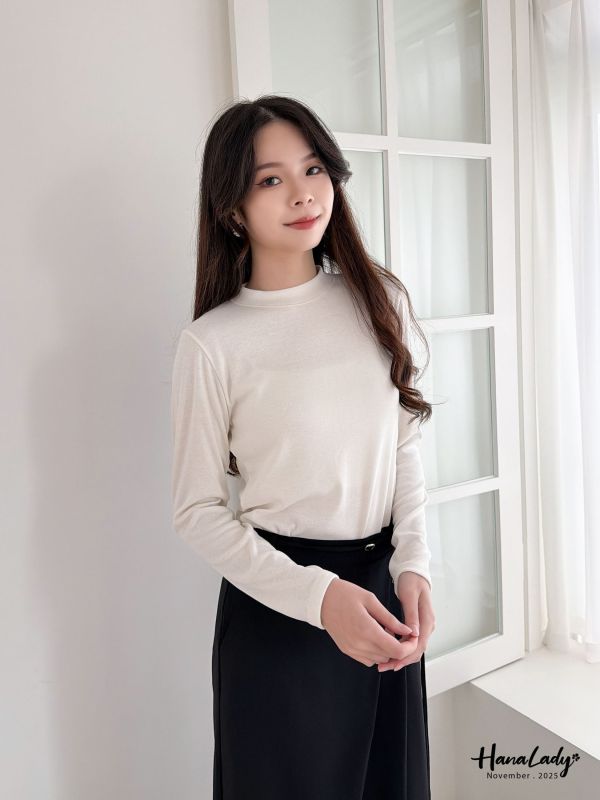 WJA68 百搭細坑條親膚圓領T 