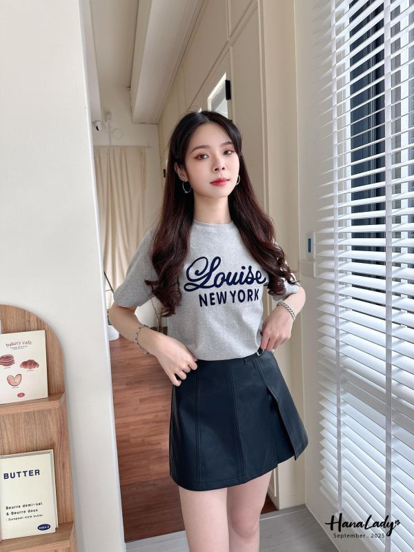 WKA10 配色麂皮字母厚棉T 