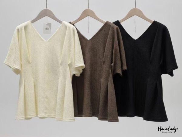 LSA27 壓摺V領修身上衣 