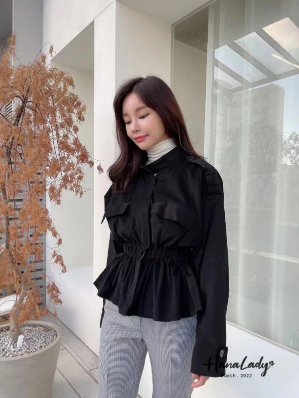 RSB25 蜜桃絨肩釦拉鍊縮腰外 