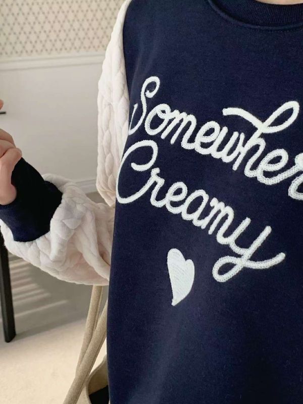 WQB10 超口愛麻花袖內刷毛T 