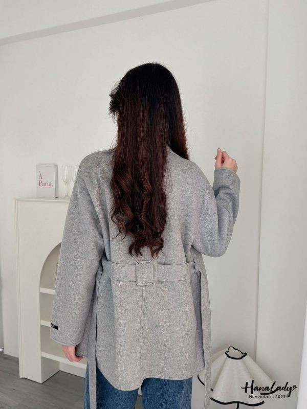 WJA97 設計領排扣羊毛外 