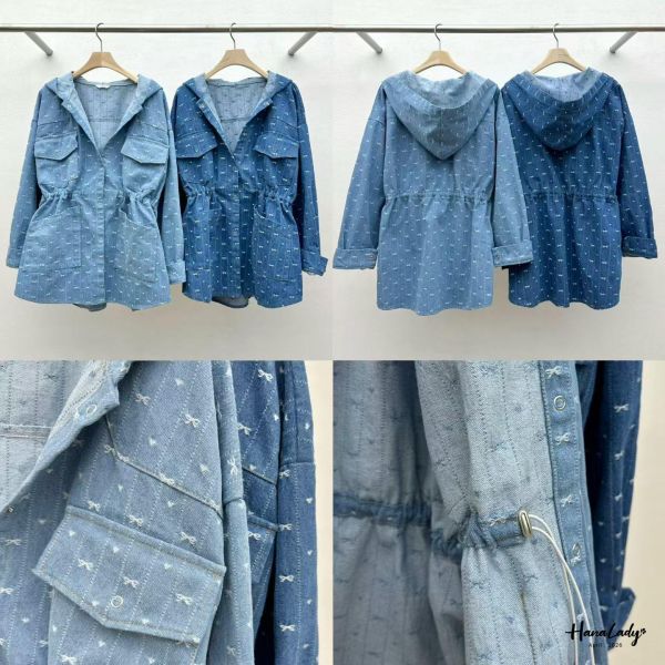 LFA41 俏皮刺繡蝴蝶結愛心丹寧外 