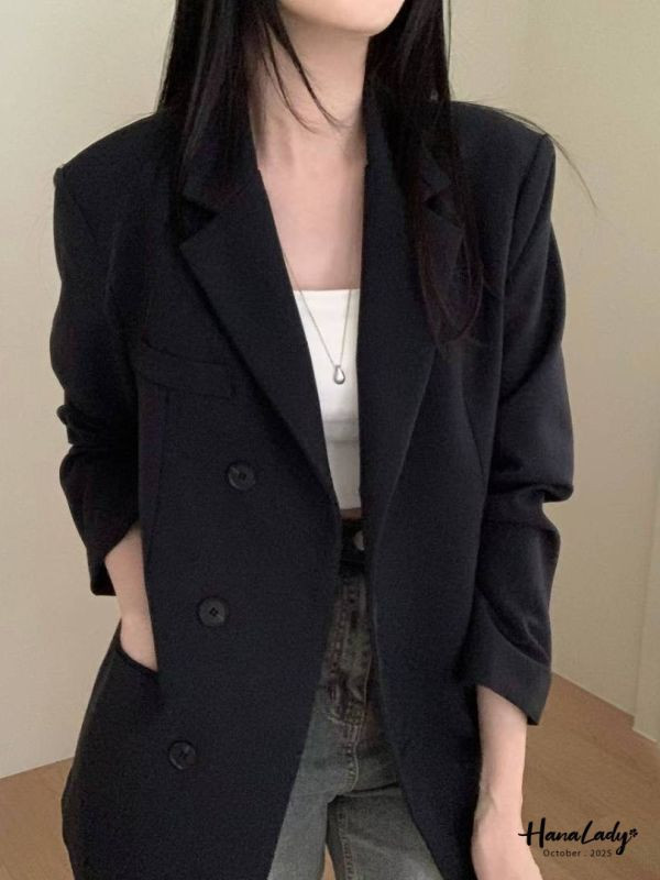 WTA51 簡約三釦後開衩西裝外套 