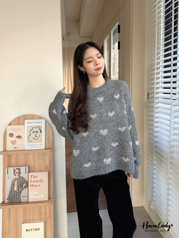 WQA65 滿滿愛心造型針織上衣 