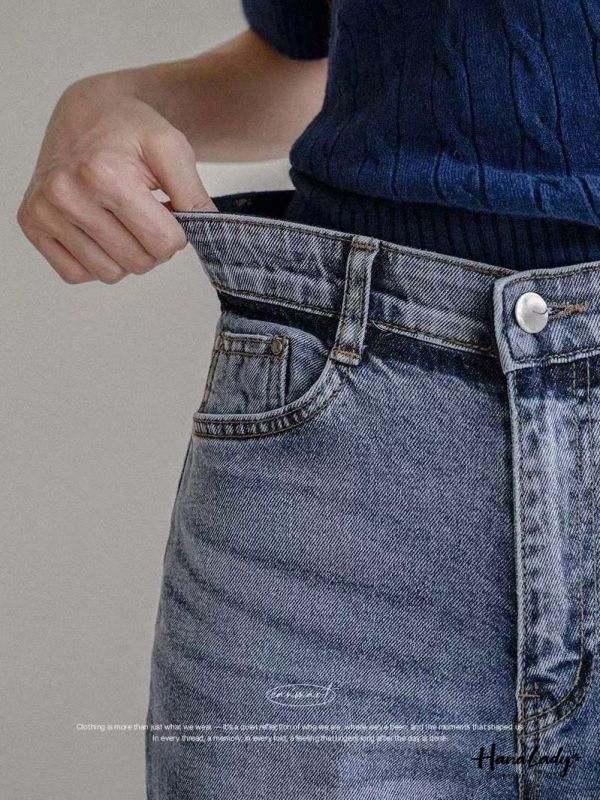WJA32 造型深邊直筒丹寧褲 