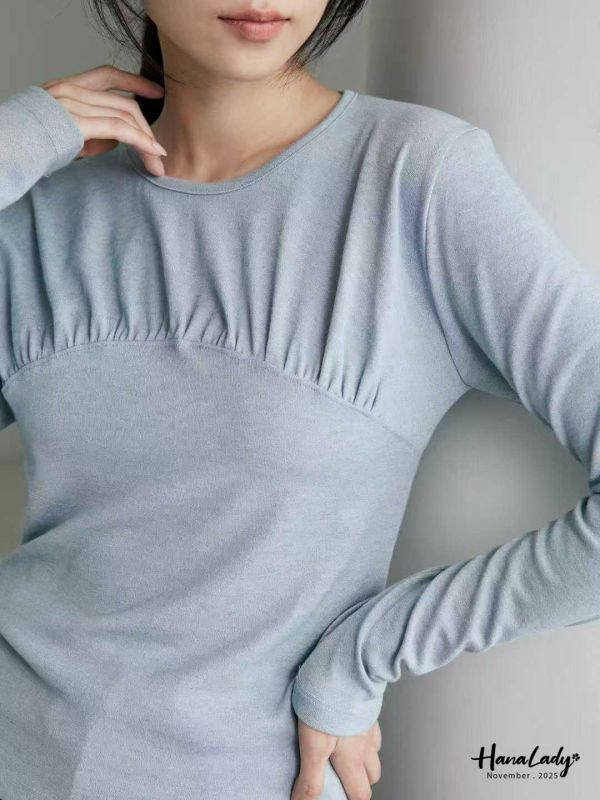 WJA66 簡約抓皺內搭上衣 