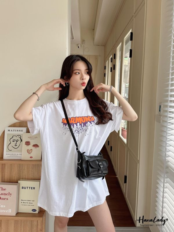 WKA16 印花字母OVERSIZE長版T 