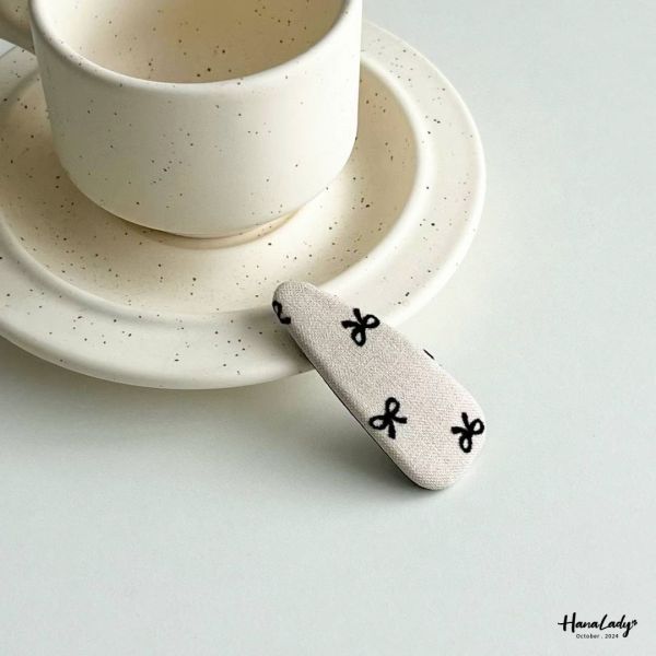 FTB20 絨布蝴蝶結髮夾單個 