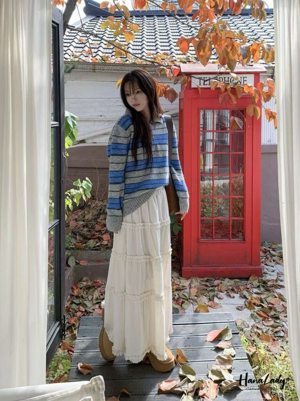 LEB06 冬天的浪漫蜜桃絨長裙 