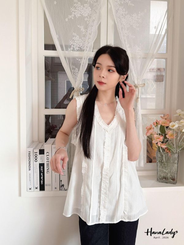 LFA32 波西米雅V領無袖上衣 