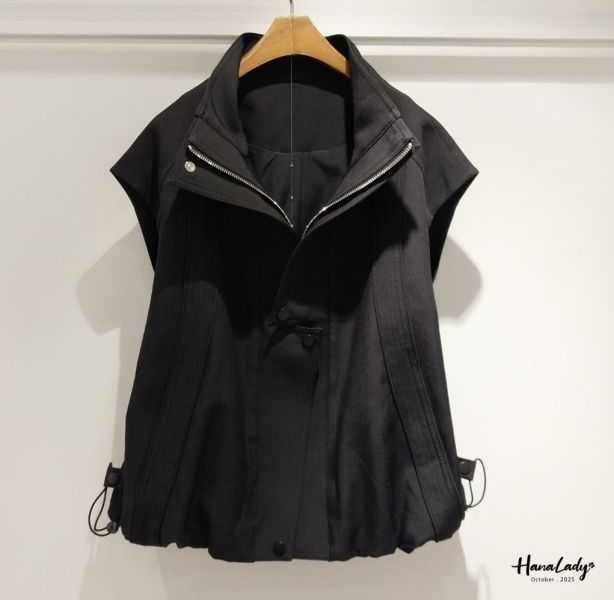 WTB35 必收俐落翻領拉鍊背心 