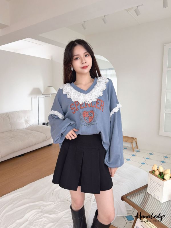 WJA13 質感絨布寬腰百摺褲裙 