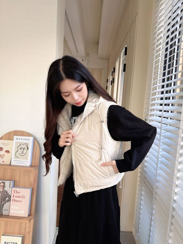 WQB29 正反兩穿毛毛鋪棉背心 