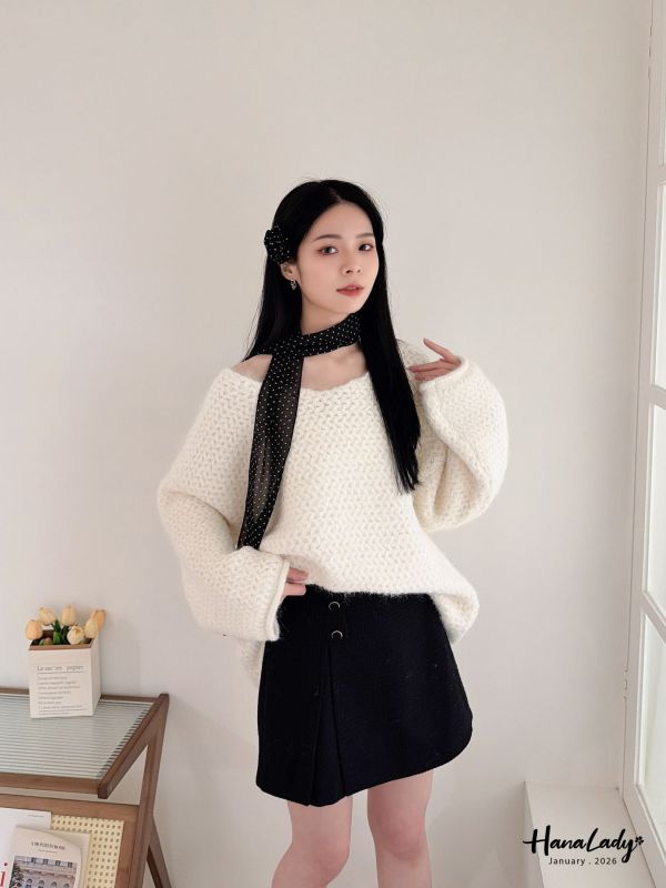 LEA48 休閒針織點點三件組 