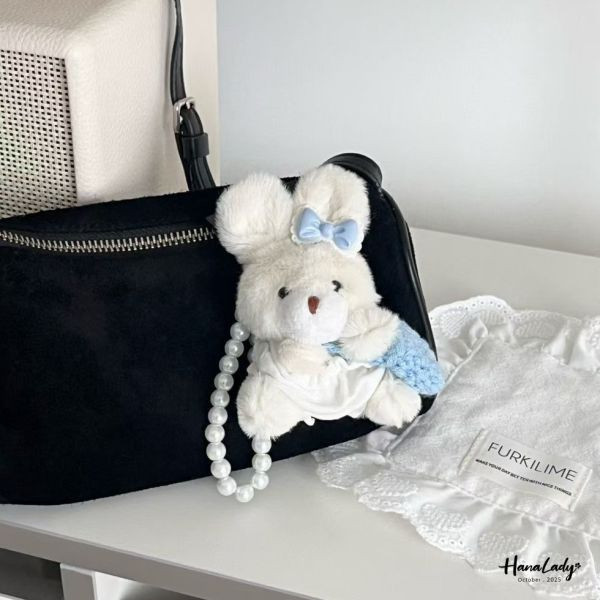 WTB13 可愛熊熊兔兔珍珠吊飾 