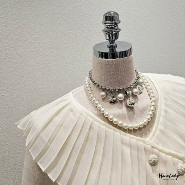 LEA09 親膚細針織拼接雪紡上衣 