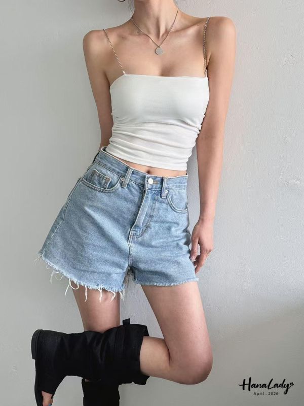 LFB13 銀鍊肩帶平口內搭上衣 