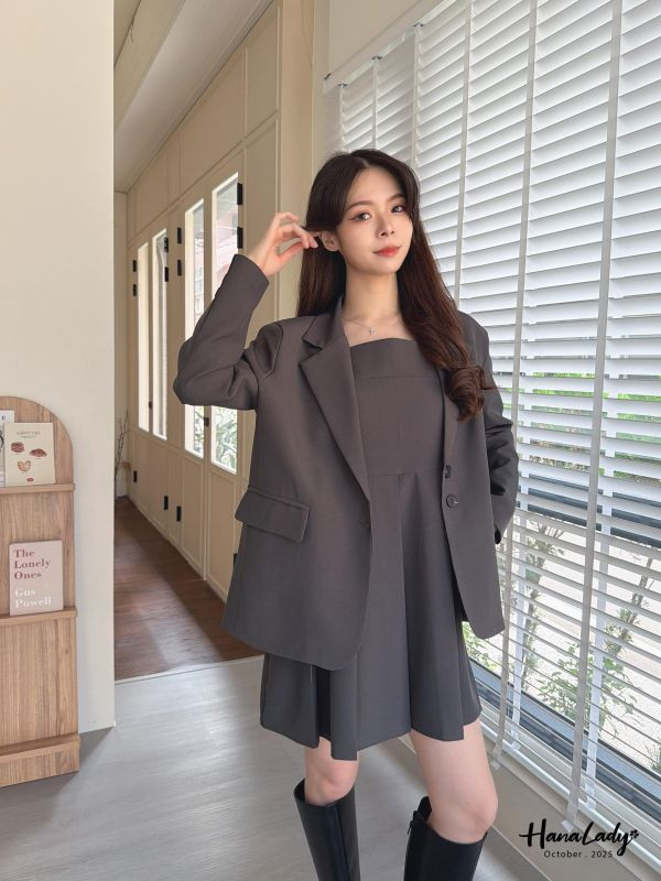 WTA10 簡約後開衩雙口袋西外 