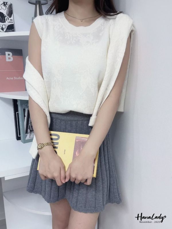 WJB12 低調細閃兩件式針織上衣 