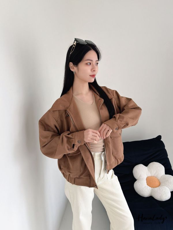 LEA84 高質感柔軟麂皮短外 