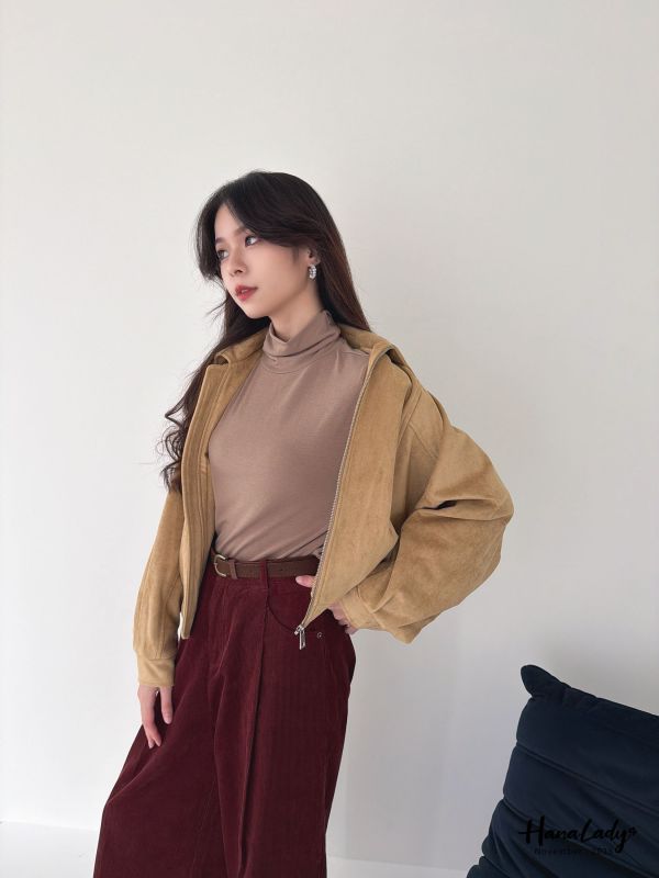 WJA63 率性麂皮拉鍊機車裝 