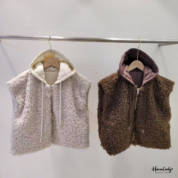 WJA19 正反兩穿短版連帽背心 