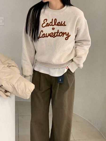 WQB09 立體刺繡愛心內刷毛T 