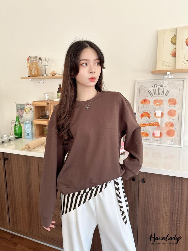 WKA01 絲滑涼棉條紋披肩T 