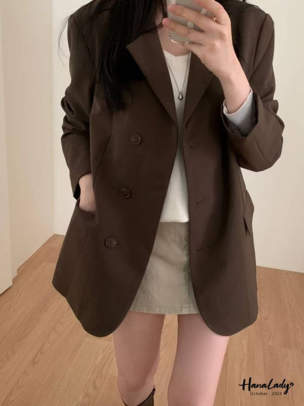 WTA51 簡約三釦後開衩西裝外套 