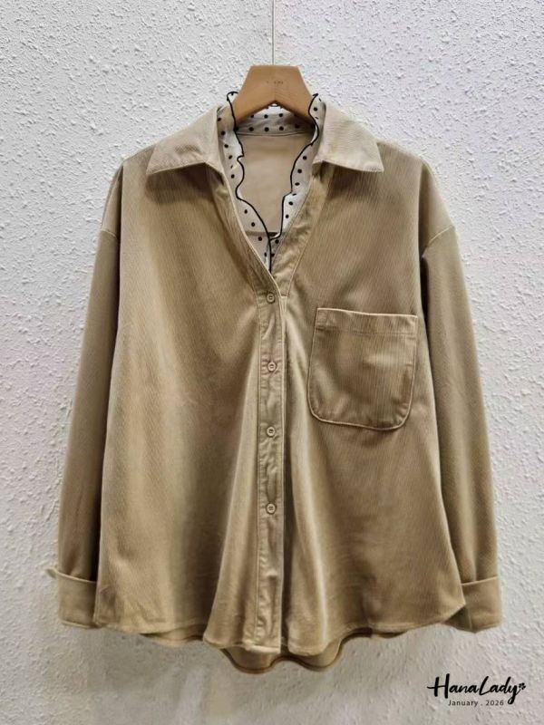 LEA22 點點紗極細燈心棉絨衫 