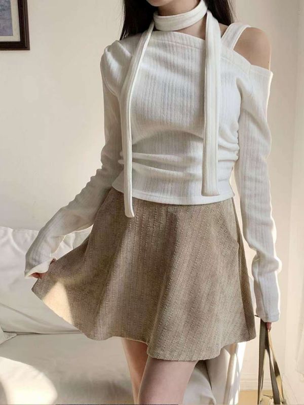 WQB01 斜紋絨布後鬆緊褲裙 