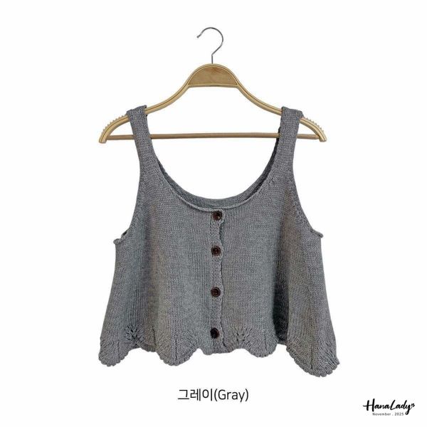 WJA44 可愛波浪擺針織背心 